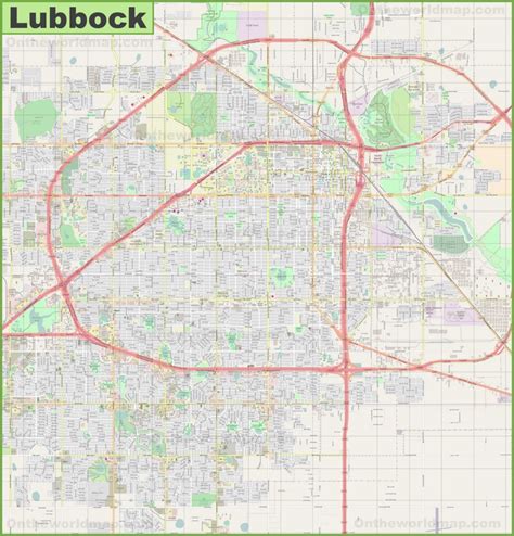 Large Detailed Map Of Lubbock