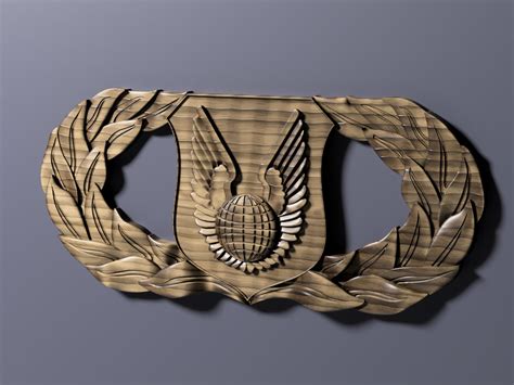 Air Force Operations Support Basic Badge 3d Stl File For Cnc Etsy
