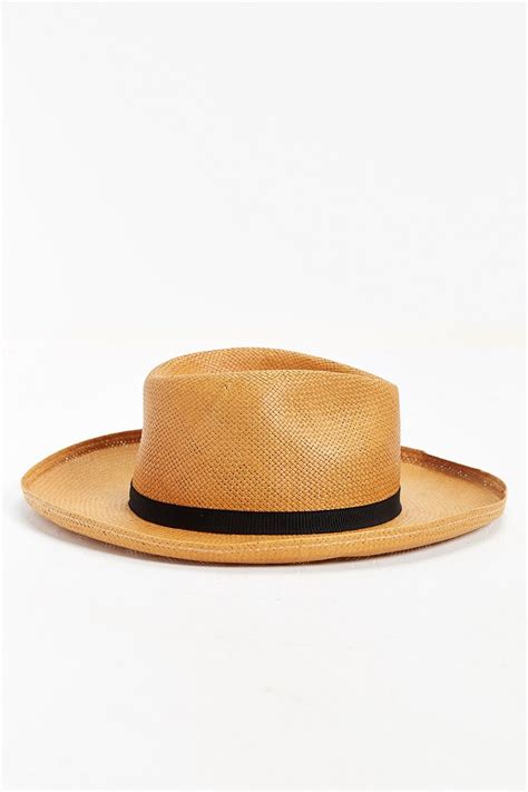 Bailey Of Hollywood Fernley Wide Brim Straw Fedora Hat In Honey Brown
