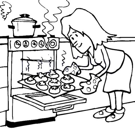Download or print this amazing coloring page: Baking Cookies in the Oven Coloring Pages: Baking Cookies ...