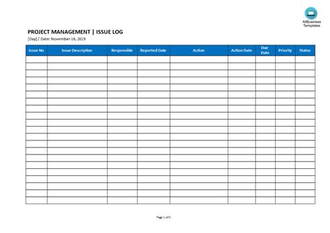 What are the components of an issue log? Issue Log Template | Templates at allbusinesstemplates.com