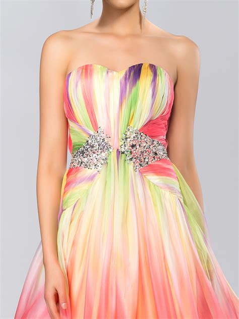 Colourful Prom Dress Long Prom Dress Sweetheart Cocktail Dress Long