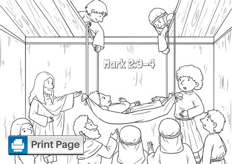 Jesus Heals The Paralytic Man Coloring Pages For Kids Connectus