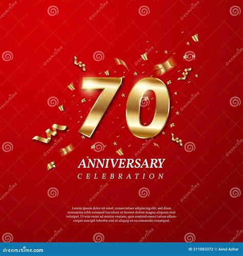 70th Anniversary Celebration Golden Number 70 Stock Vector