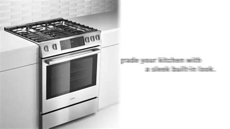 It has 5 smooth burners on the topside, a convection oven and a baking drawer all fitting. Bosch Slide-in Ranges - YouTube