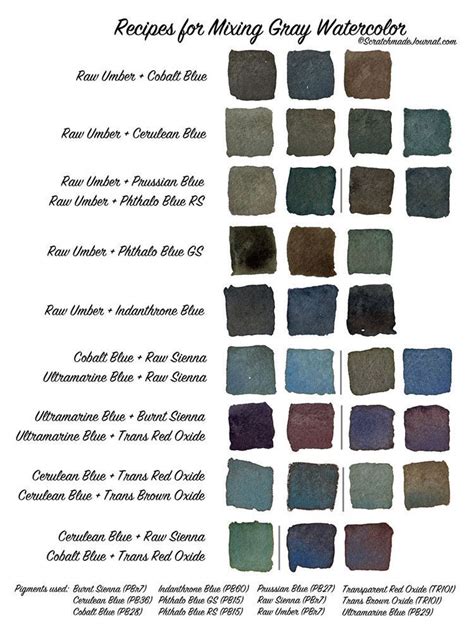 Gray Watercolor Mixing Chart Printable Plus How To Mix A Gorgeous Gray