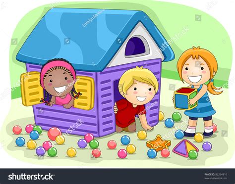플레이하우스에서 노는 아이들의 그림 스톡 벡터로열티 프리 82264810 Shutterstock