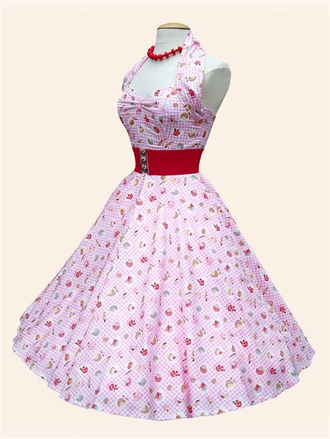 1950s Halterneck Cupcake Pink Dress From Vivien Of Holloway Uk