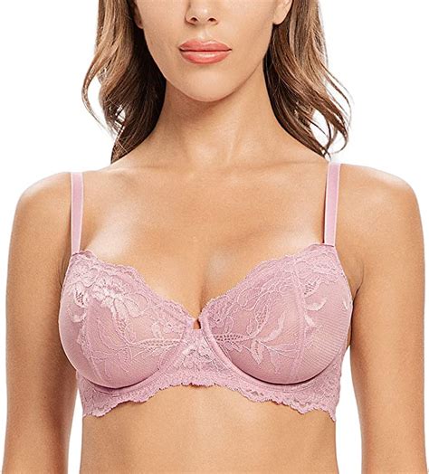 Wingslove Women S Lace Bra Beauty Sheer Floral Underwired Sexy Bra Non