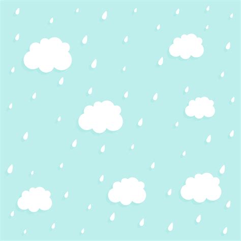 Cute Cloud And Rain Pattern Background Download Free Vector Art