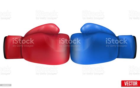 Two Boxing Gloves In Collision Isolated On White Background Stock