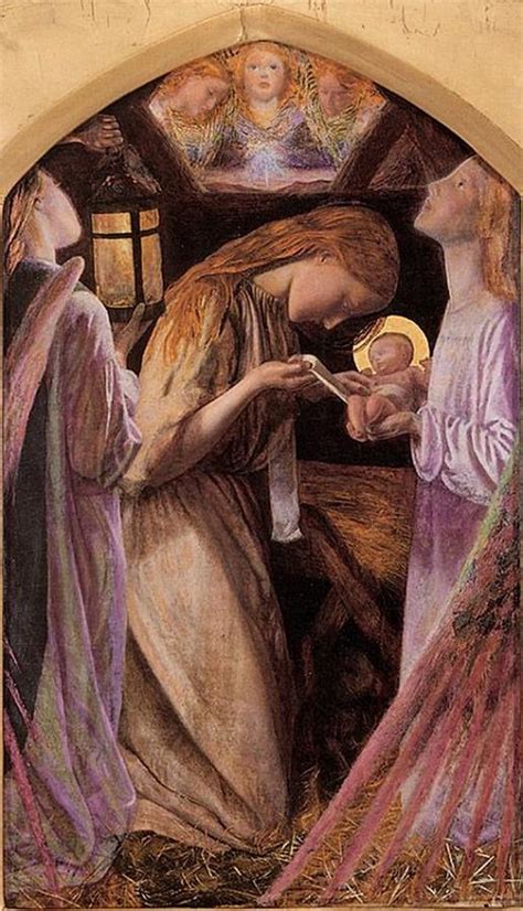The Nativity With Angel By Arthur Hughes
