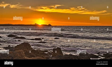 The Evening Sunset On Asilomar Beach Looking Toward Point Joe And 17