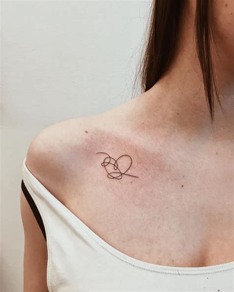 Heart Tattoo Collar Bone Tattoo Bone Tattoos Cute Small Tattoos