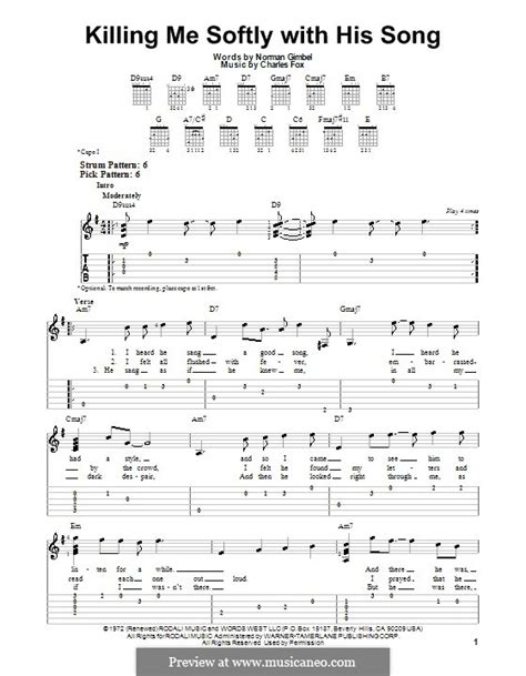 Killing Me Softly With His Song By C Fox Sheet Music On Musicaneo