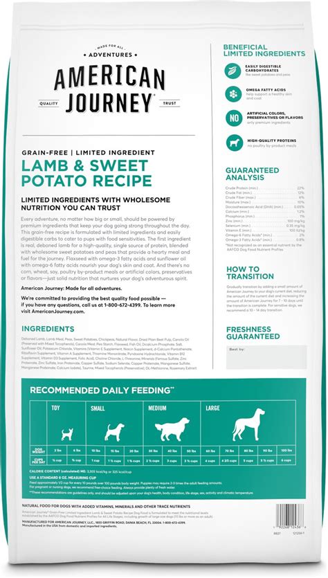 Because they do not have their own website yet, information is a little limited. American Journey Limited Ingredient Grain-Free Lamb ...
