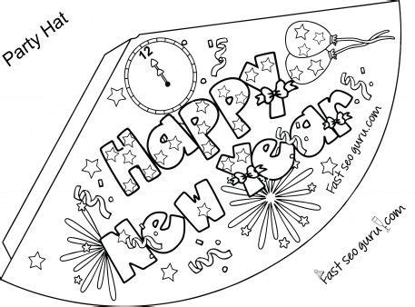 This coloring page features a picture of party hat to color. Print out happy new year party hat coloring for kids ...