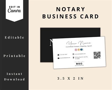 Notary Public Business Card,notary Marketing,notary Business Card