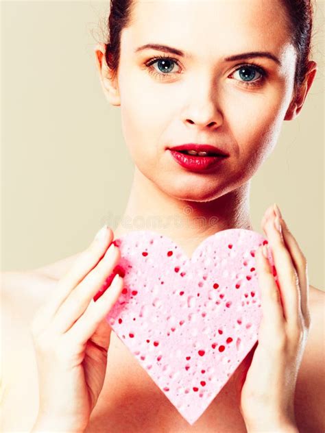 Naked Woman Holding Heart Sponge Stock Photos Free Royalty Free Stock Photos From Dreamstime