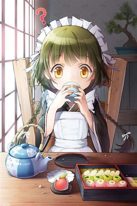 Anime Drinking Tea Anime Fantasy Fantasy Girl Fashion Artwork Anime