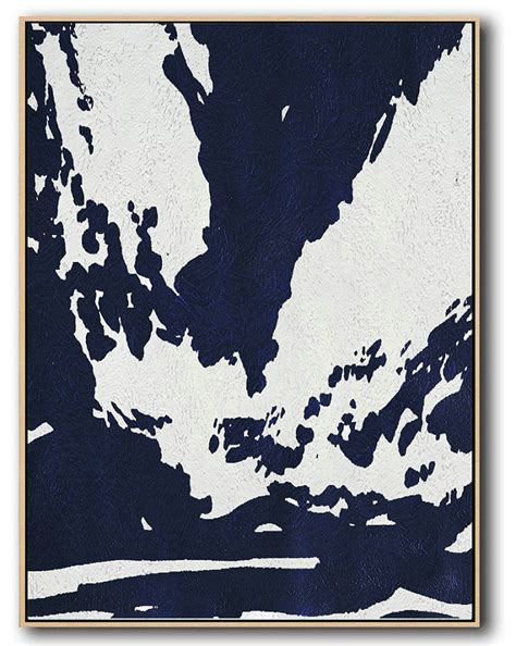 Extra Large Canvas Artbuy Hand Painted Navy Blue Abstract Painting