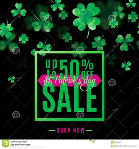 Vector Illustration Of Saint Patrick Day Sale Poster Stock Vector