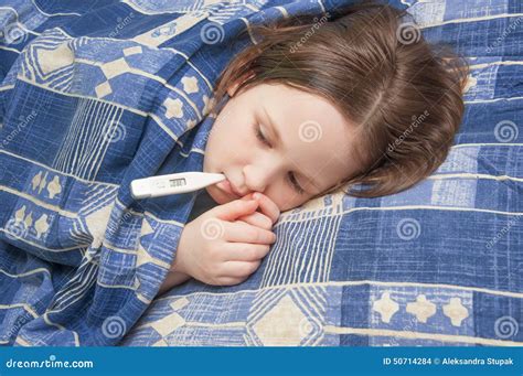 Baby Girl Is Sick With Influenza Stock Photo Image Of Lying Hospital