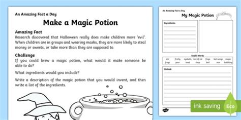 Make A Magic Potion Worksheet Activity Sheet Worksheet