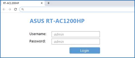 ASUS RT-AC1200HP - Default login IP, default username & password
