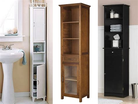 When it comes to storage, no space in the home creates as this tall floor cabinet will look sleek in any room with its ample space and bright white finish. Narrow Floor Standing Bathroom Cabinet (With images ...