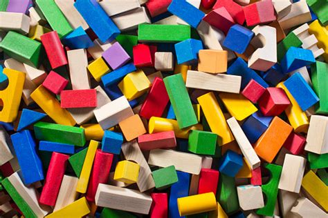 Colorful Wooden Building Blocks Background Stock Photo Download Image