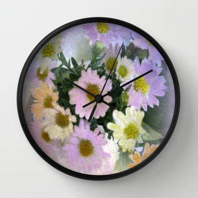 Painterly Spring Pastel Daisies Wall Clock By Judy Palkimas Wall