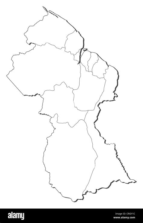 Guyana Political Map Of Administrative Divisions Regi