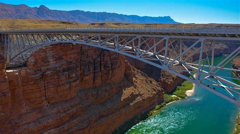 Steel Navajo Bridge Across Colorado River In The Middle Of Arizona
