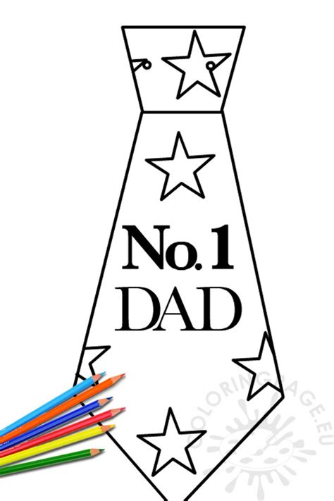 fathers day card template tie coloring page