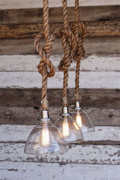 The Snow Pendant Light Industrial Rope Light Fixture Etsy Rope Light