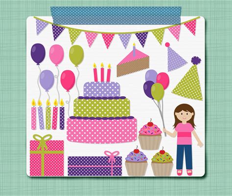 Birthday Girl Clip Art Birthday Party Clipart Images Digital