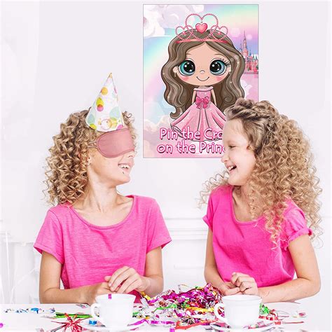 Buy 38 Pieces Princess Party Games Pin The Crown On The Princess Princess Poster With