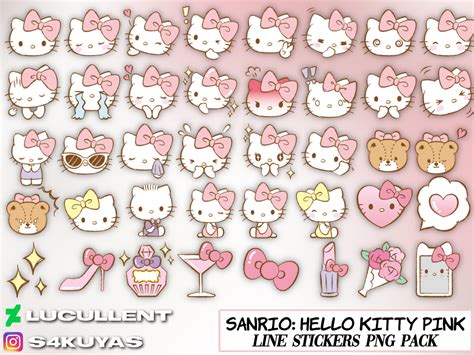 Sanrio Hello Kitty Pink Emoji Line Stickers By Lucullent On Deviantart