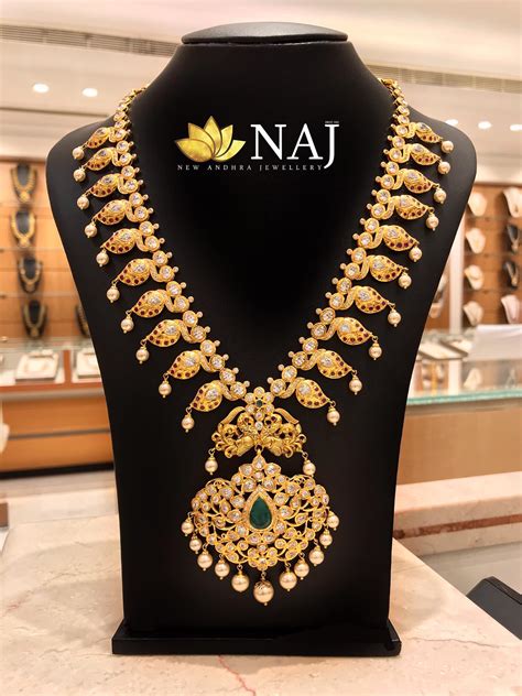 Most Beautiful Traditional Gold Necklace Haram Designs South India Jewels