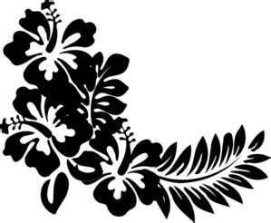 Tropical island, palms and butterflies silhouettes. Hibiscus Corner Clip Art at Clker.com - vector clip art ...