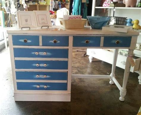 Whether you're looking to furnish your new home or you need to upgrade your dressers to keep up with your growing family, you'll find the piece you're looking for at walmart.com. Distressed white and teal desk $150 | Teal desk, Desk, Distressed white