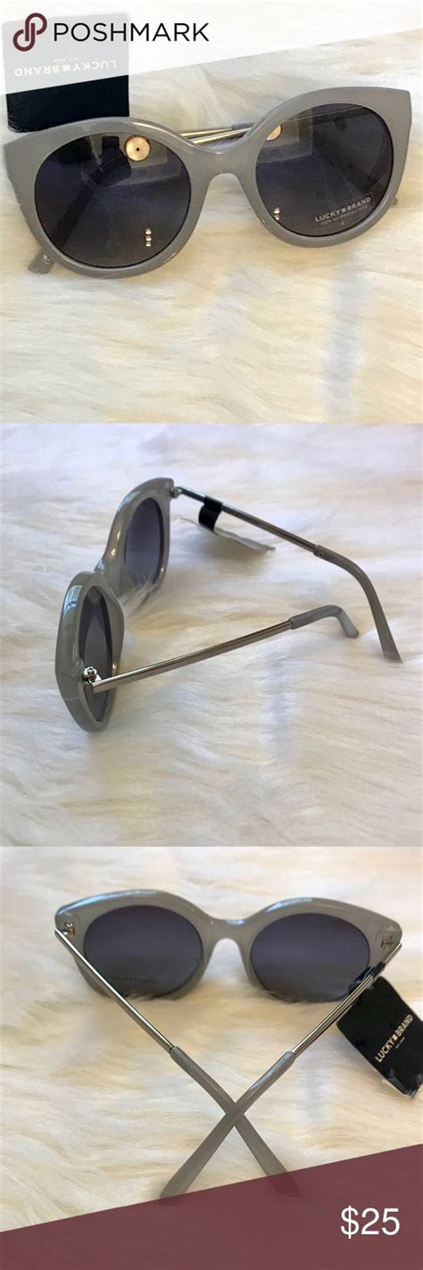 Lucky Brand Sunglasses Classic Cat Eye Style Modernized By A Beautiful Grey And Silver Color Combo