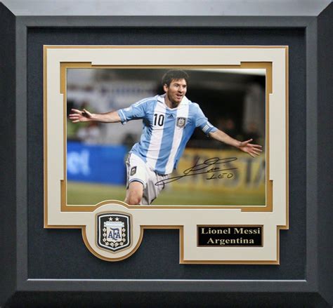 Lionel Messi Signed Argentina Framed Photo Autographed Jersey Photo