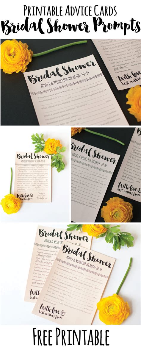 These bridal shower games are ones i put together for my little sister's bohemian bridal shower, right before her beautiful bohemian wedding! Fun Printable Bridal Shower Advice Cards - FREE Download