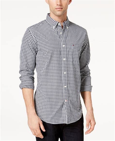Tommy Hilfiger Mens Twain Classic Fit Stretch Check Shirt And Reviews