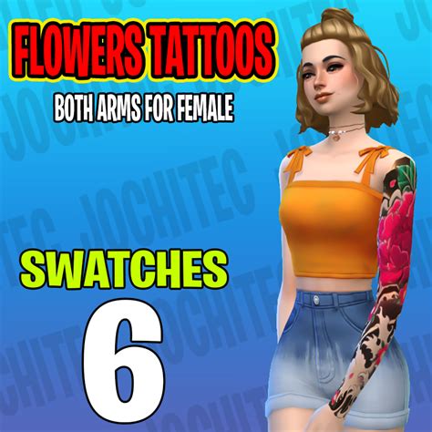 Flower Tattoo For Arms By Jochi The Sims 4 Create A Sim Curseforge
