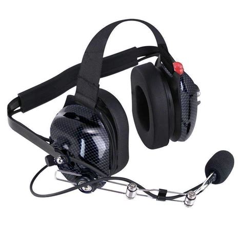 H42 Behind The Head Bth Headset For 2 Way Radios Black Carbon Fibe