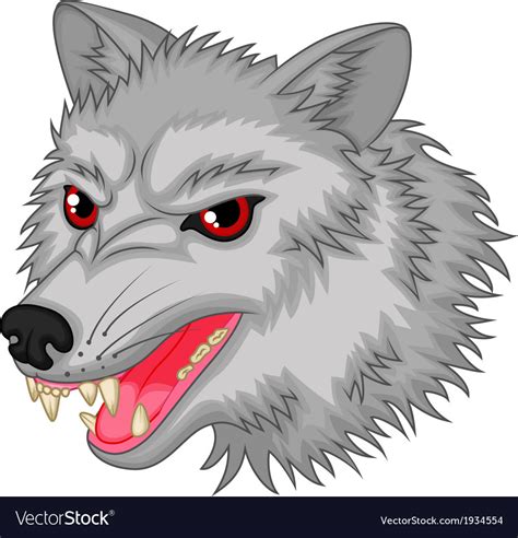 Angry Wolf Cartoon Character Royalty Free Vector Image