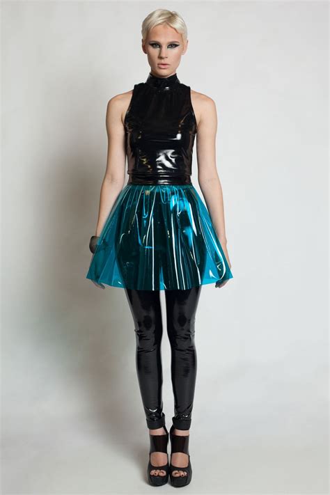 Loud And Clear Blue Plastic Mini Skirt Pvc Pleated Vinyl Etsy